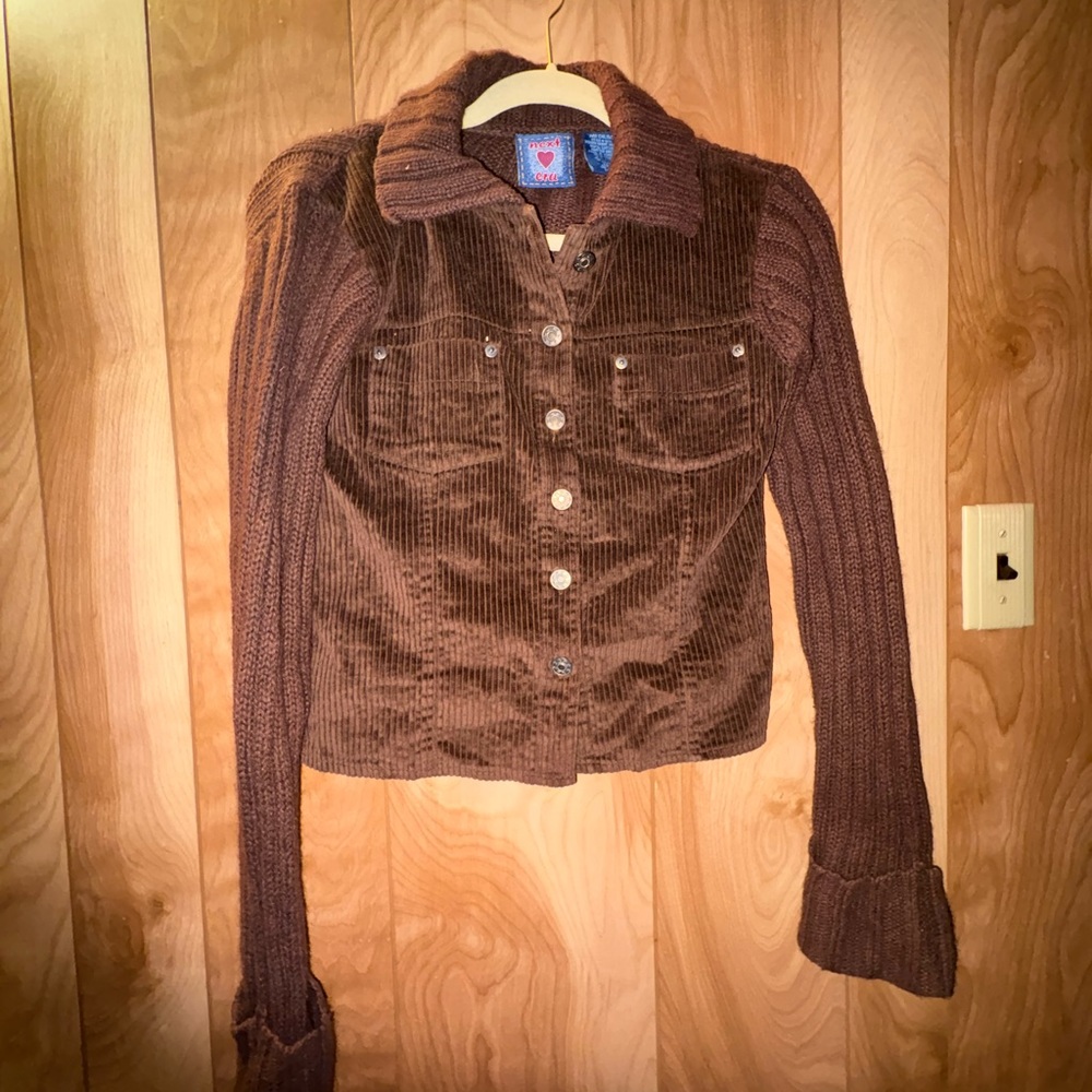 Vintage Corduroy Y2k Jacket Sweater 90s 00s Next Era Medium